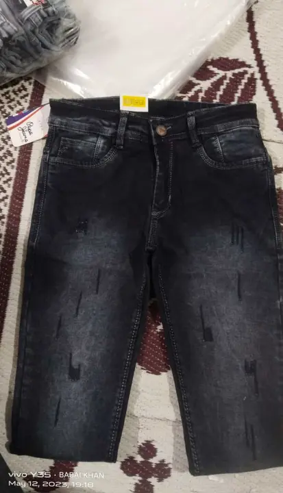 Black ripped jeans 
Size-28×32 uploaded by RDX JEANS AND COTTONS on 8/3/2023
