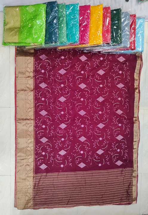 Organza saree  uploaded by business on 8/3/2023
