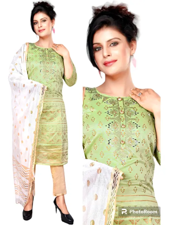 3pcs suit
Rate:280/-
Chanderi Top with Sequans Work         
size: L,xxl
 Sequence work suit uploaded by business on 8/3/2023