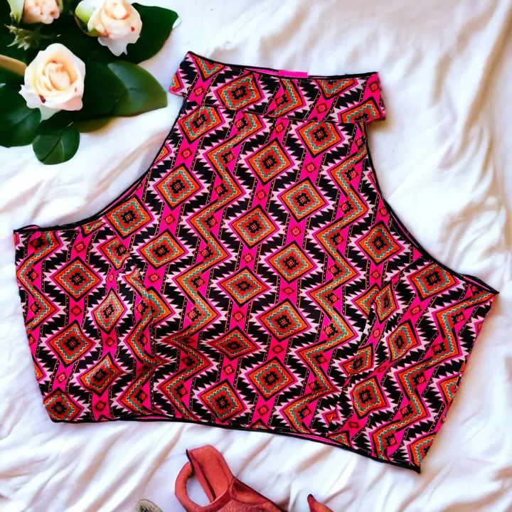 NEW MASLIN ✨ HALTER NECK PRINTED BLOUSE uploaded by Rang Bhoomi on 8/3/2023