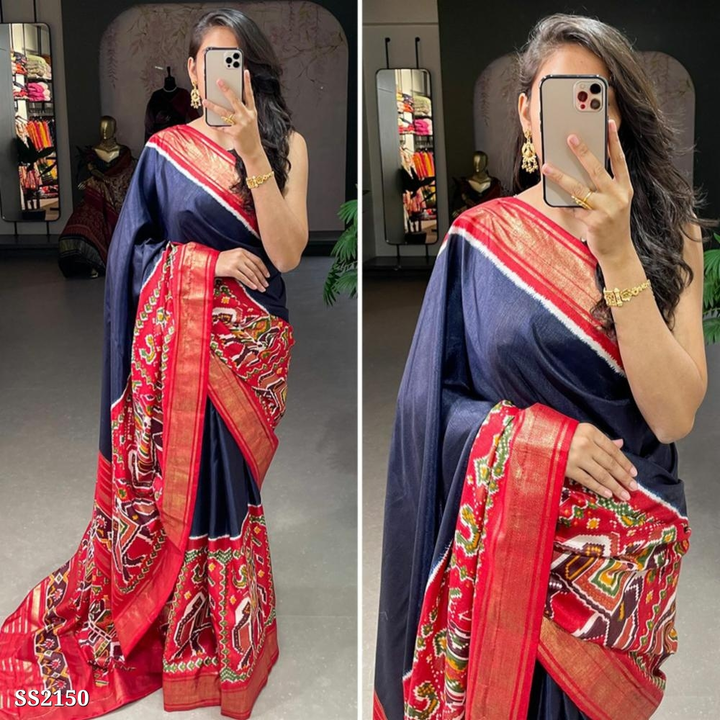 Post image Catalog Name: *Dola Silk Saree*

*Saree*\nSaree fabric : Dola Silk\nSaree work : Patola Print and foil work \nSaree length  : 5.5 meter \n\n*Blouse(Unstitched)*\nBlouse Fabric : Dola silk\nBlouse work : Patola Print with foil work\nBlouse Length : 0.80 Meter\n\n*Package Contain : Saree, Blouse,* \n

Brand Name: *khatu shyam taxtile*

_*Free Shipping! COD Available! Returns Available!*_
 cash on delivery (COD) orders

*Key Highlights*
* Made in India, by a small manufacturer
* Factory prices &amp; assured quality
