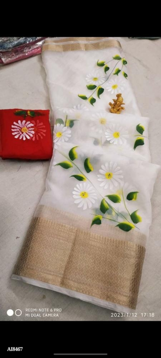 Orgenza febrics saree  uploaded by Khatu shyam taxtile on 8/4/2023