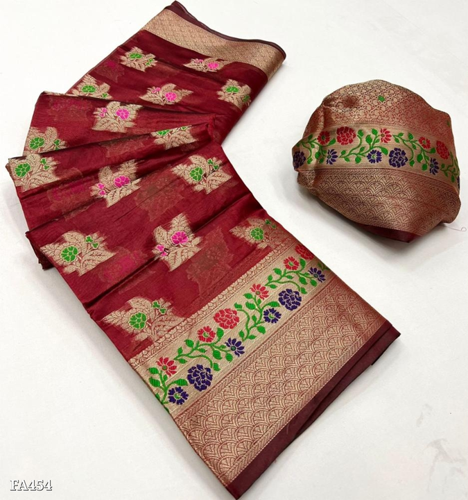 Orgenza silk saree  uploaded by business on 8/4/2023