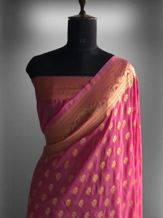 Georgette Banarasi Saree from VVERSE VARANASI  uploaded by V'VERSE on 8/4/2023