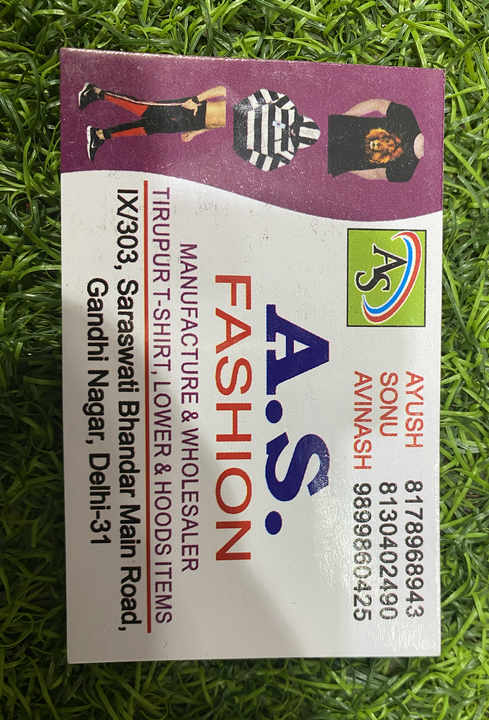 Visiting card store images of A.S fashion