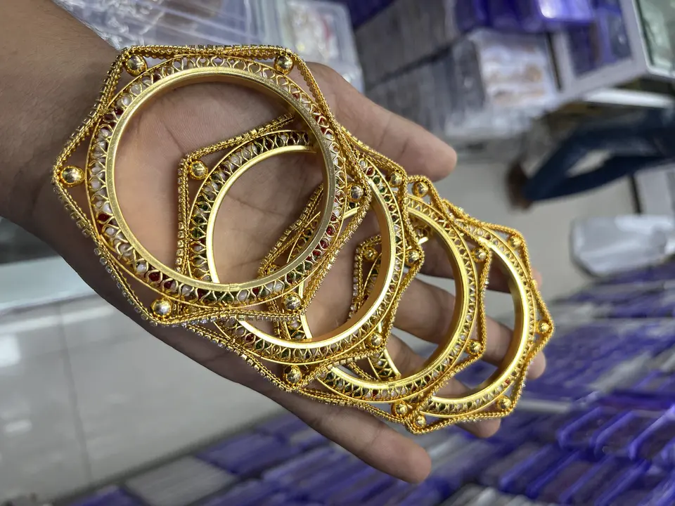 Hexagonal shaped bangles uploaded by Kusum Imitation jewellery on 8/4/2023