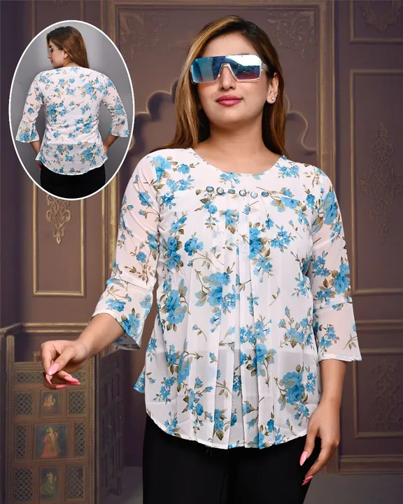 Georgette printed top uploaded by VIDHYA SALES AND TRADERS on 8/4/2023