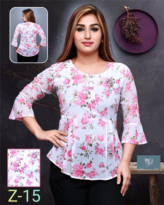 GEORGETTE PRINTED TOP uploaded by VIDHYA SALES AND TRADERS on 8/4/2023