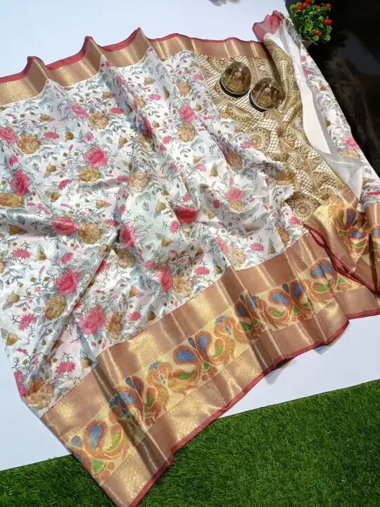 Banarasi  dupyan printed saree uploaded by Bs_textiles7 on 8/4/2023