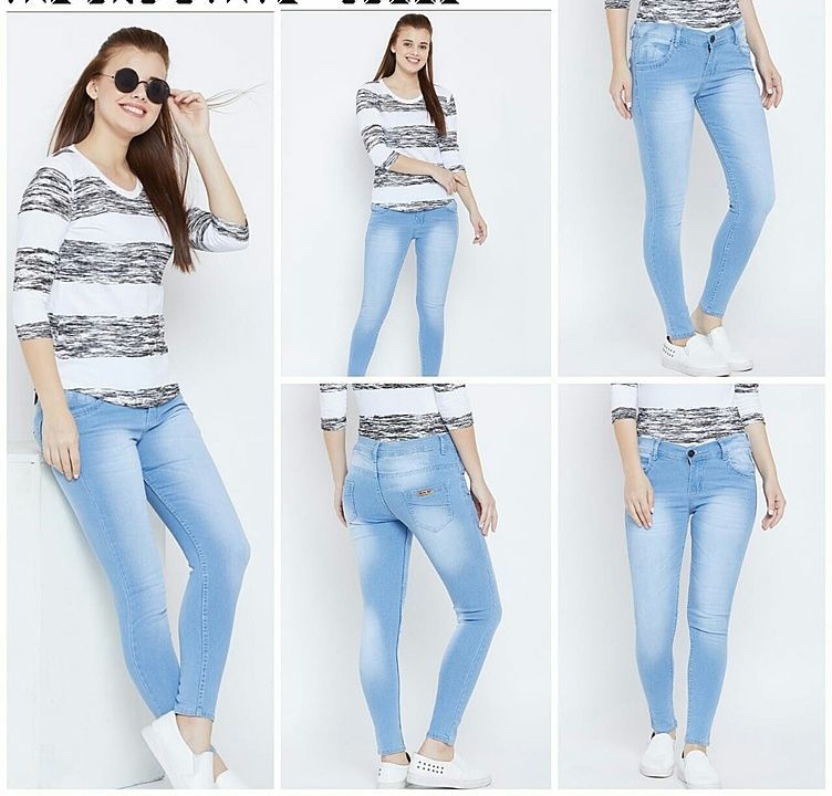 Light blue washed jeans for women  uploaded by business on 7/16/2020