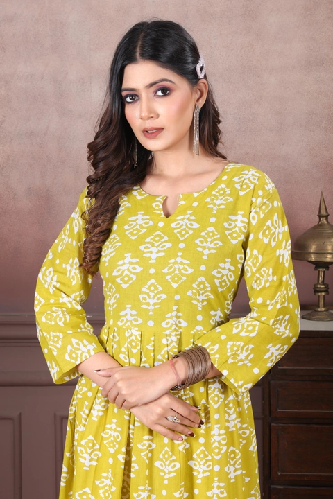 Cotton cambric Anarkali kurti uploaded by ISHAAN TEXTILES on 8/4/2023