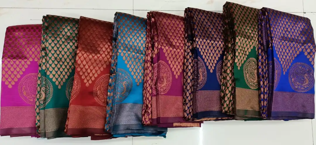 Raipiyar lichi fabrics fancy self dzn saree uploaded by NARMADA SILK on 8/4/2023