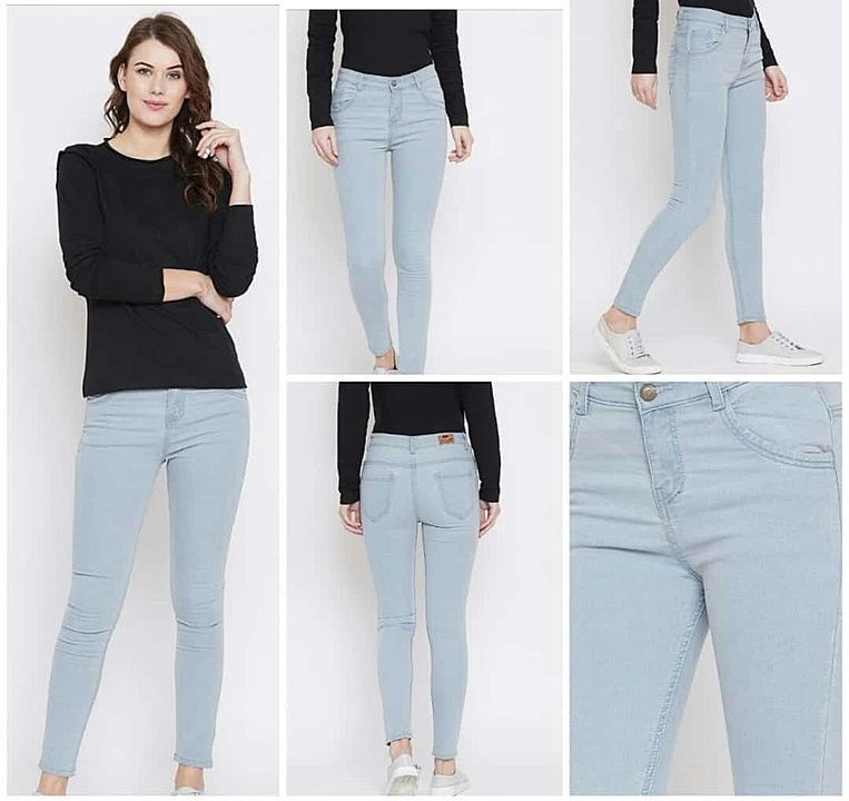 Ice blue denim jeans for women  uploaded by business on 7/16/2020