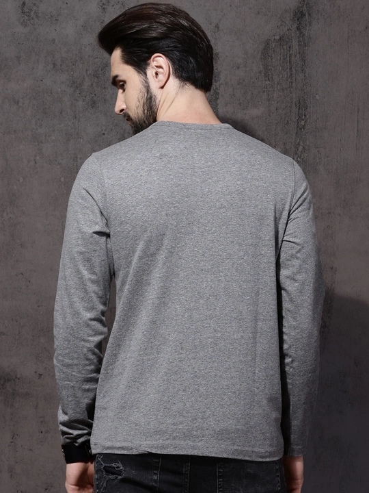  full sleeve henley neck grey t-shirt for men  uploaded by Hotbutton.in  on 8/4/2023