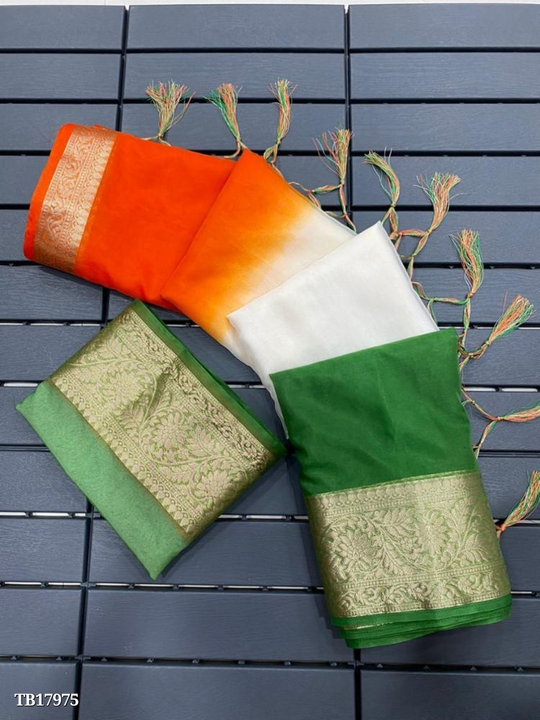 Tricolour saree uploaded by Well Products on 8/4/2023