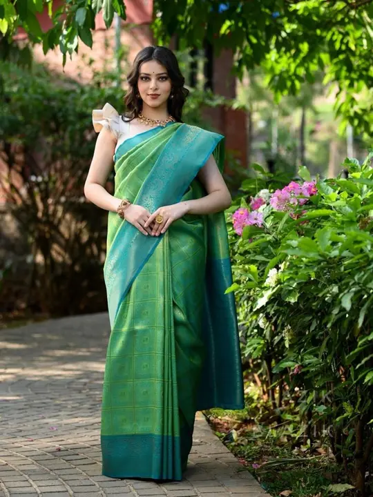 Rich pallu with allovar Zari Weaving design saree  uploaded by Dhananjay Creations Pvt Ltd. on 8/4/2023