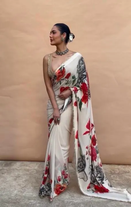 Digital print saree uploaded by business on 8/4/2023