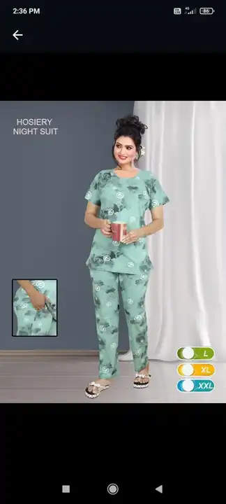 cotton hoseiry night suit uploaded by business on 8/4/2023