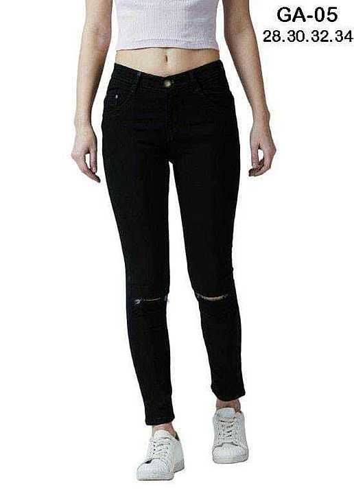 Black denim knee cut jeans for women  uploaded by business on 7/16/2020