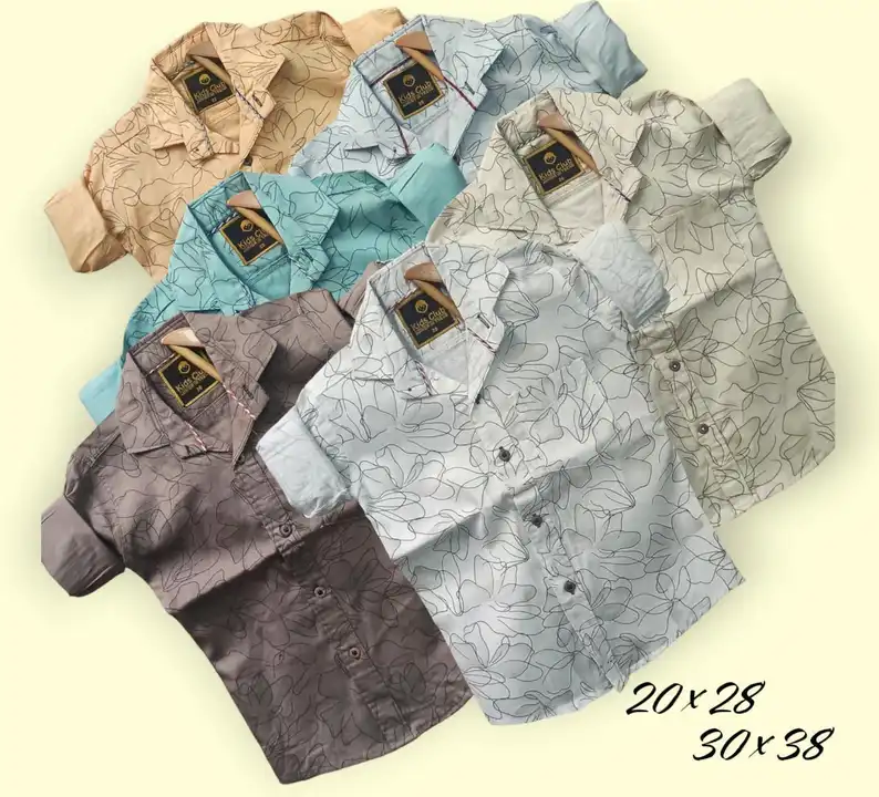 20×28 30×38 boys shirts uploaded by Hasmukh creation on 8/4/2023