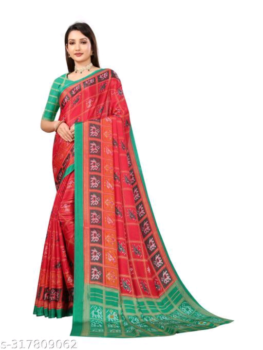 Patola Printed Saree  uploaded by Krisha Enterprise on 8/4/2023