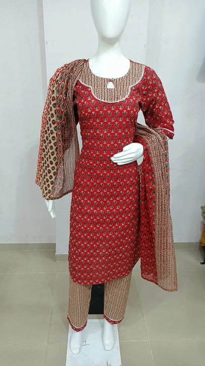 Pure cotton kurti with pant and dupatta  uploaded by ARSHIYA FASHION on 8/4/2023