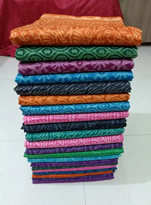 Handblock fancy self print chanderi saree uploaded by business on 8/4/2023