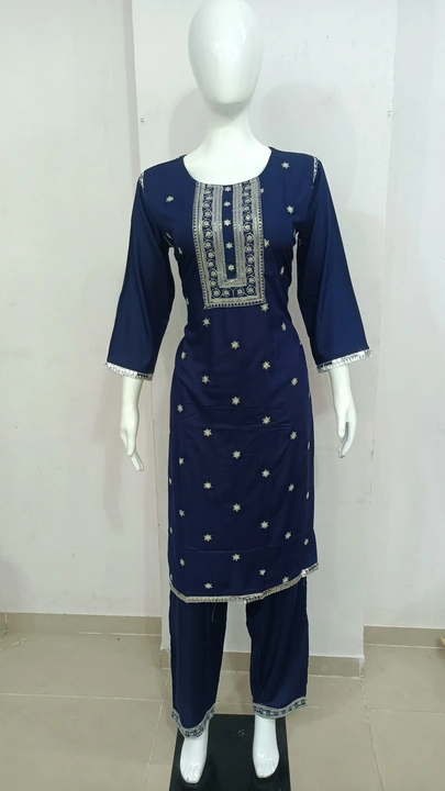 Rayon sequence work kurti with pant  uploaded by business on 8/4/2023