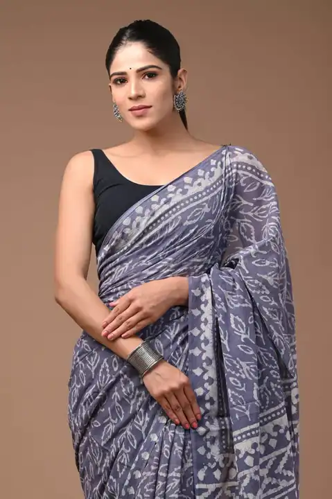 Cotton saree uploaded by Print Factory Bagru on 8/4/2023