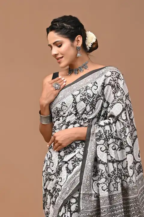Printed saree uploaded by Print Factory Bagru on 8/4/2023