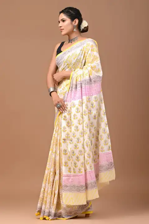 Handloom saree uploaded by Print Factory Bagru on 8/4/2023