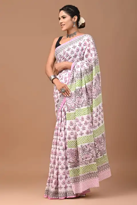 Handloom saree uploaded by Print Factory Bagru on 8/4/2023