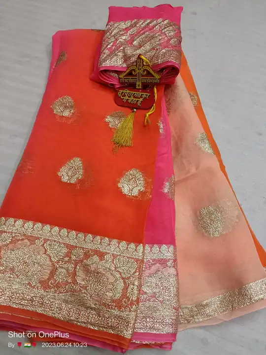 🙏JAI SHREE SHYAM JI🙏
*new Lunching*
🦚🌹🌴🙏🌴🌹🦚🙏🌴🌹
🦚 *Pure Georgette  fabric saree*
🦚 *red uploaded by Gotapatti manufacturer on 8/5/2023
