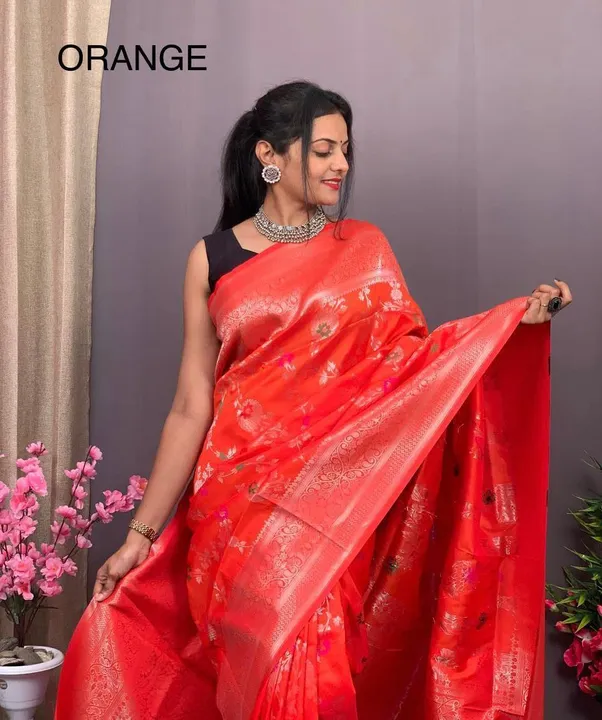 Banarasi semi Georgette meena jaal silk sarees uploaded by Ms & sons on 8/5/2023