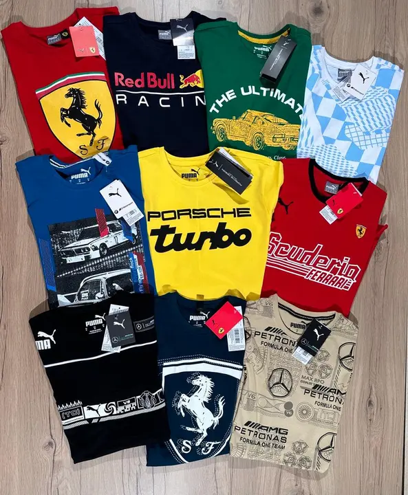 Post image *MENS PREMIUM ROUND NECK T-SHIRTS*

All in store current articles 

BRAND : *PUMA*

Style : Men's Round neck T-shirt Half sleeve

Fabric : 100% Combed cotton compact Yarn S/J Biowashed

Gsm : 190 

Colours : *10 🎨 as images*

Sizes : *S M L XL XXL*👈👈

Ratio : *1  2  2  2  1*


🔸👌soft hand feel
🔸High quality prints as per original
🔸Accessories all intact as per orginal
🔸All Goods are in single pcs packed &amp; Master cover &amp; box📦 packed .
🔸Ready to dispatch.