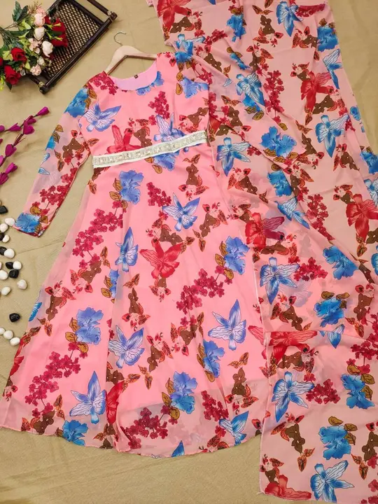 Sukhkarta Clothing Fox Georgette Gown 👗 uploaded by Sukhkrta clothing  on 8/5/2023