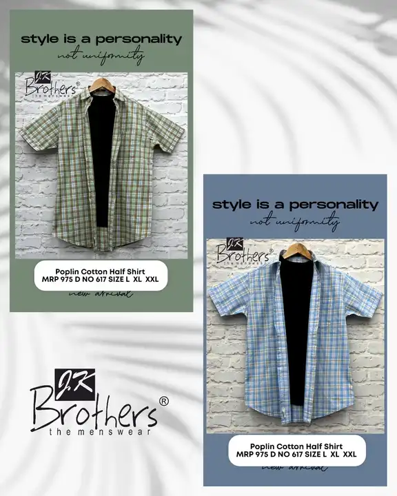 Poplin Cotton Half Shirt uploaded by Jk Brothers Shirt Manufacturer  on 8/5/2023