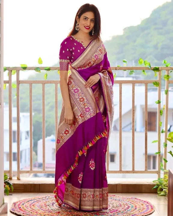 Soft lichi silk saree  uploaded by RV FASHION on 8/5/2023