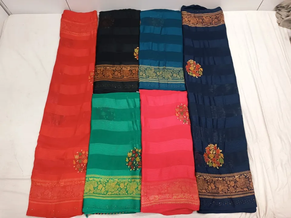 Full Embroidery with Siroski saree  uploaded by Ashapura Saree  on 8/5/2023
