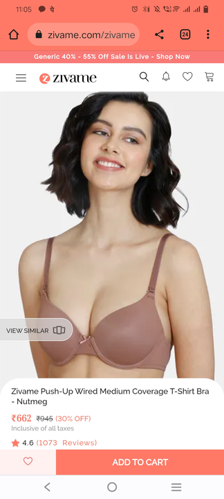 ZIVAME Brand Bras pad and non pad uploaded by Lekhrah Fashion on 8/5/2023