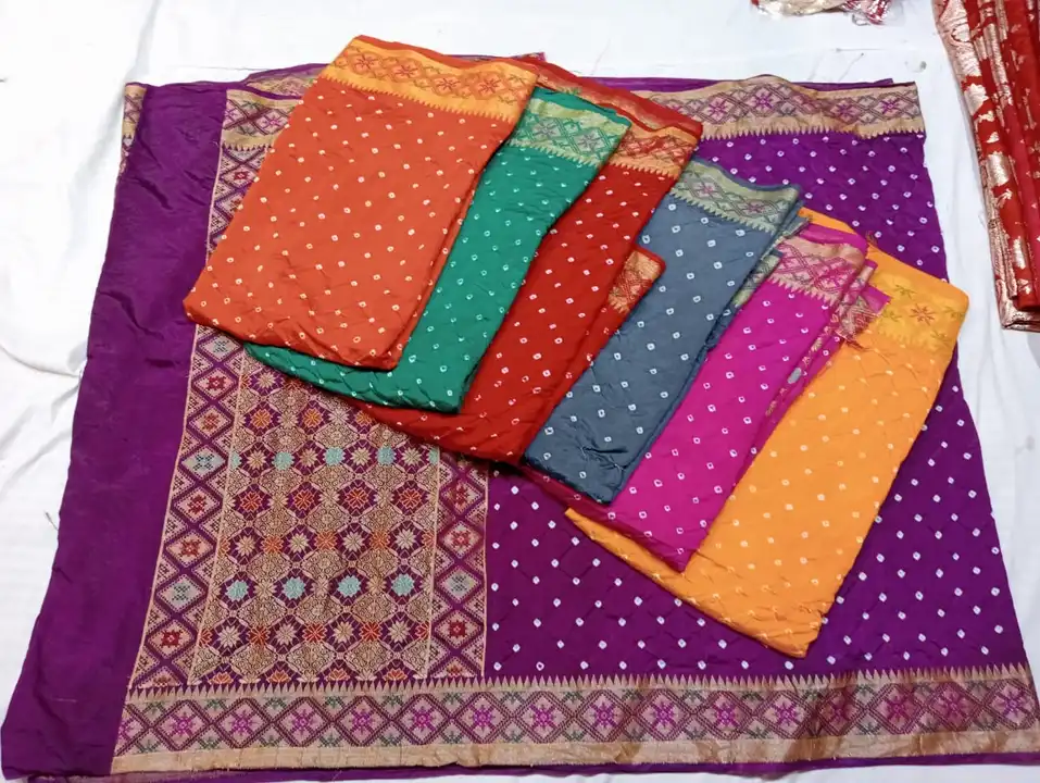 Semi dupion bandhej saree uploaded by Ajaz textiles on 8/5/2023