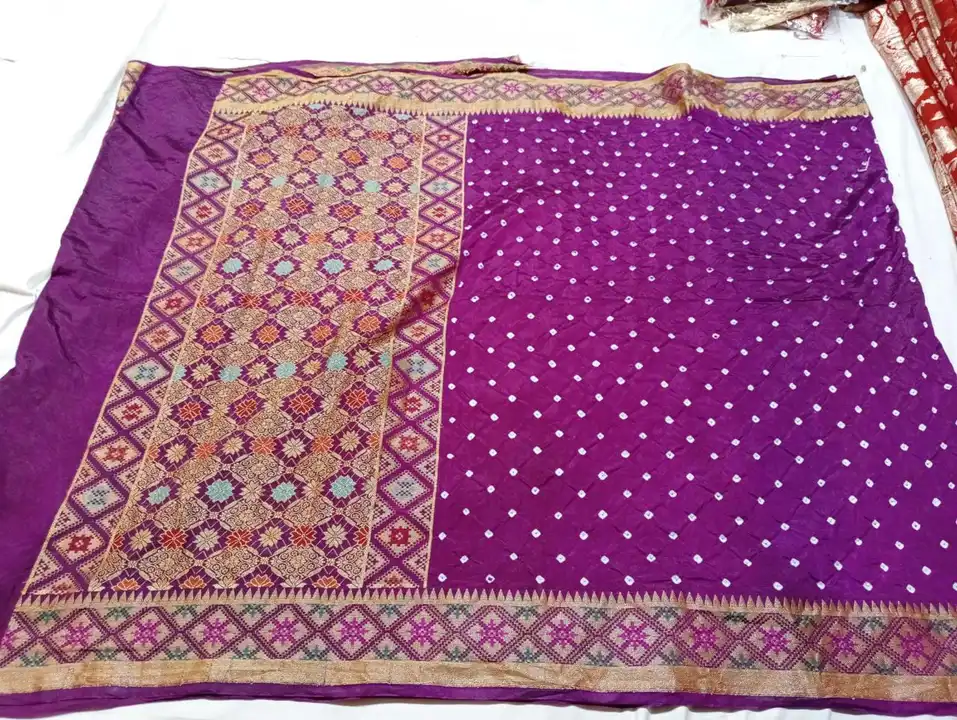 Semi dupion bandhej saree uploaded by Ajaz textiles on 8/5/2023