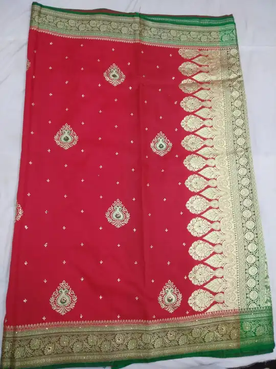 Banarasi Nylon Satin Embroidery Sarees  uploaded by REGALIA WEAVERS ENTERPRISES on 8/5/2023