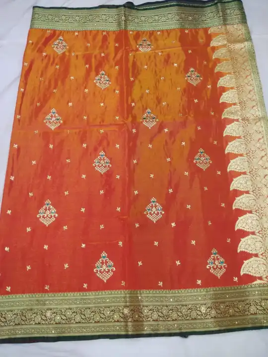 Banarasi Nylon Satin Embroidery Sarees uploaded by REGALIA WEAVERS ENTERPRISES on 8/5/2023
