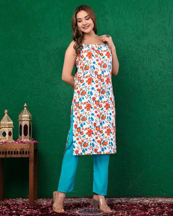 👗 *New Style Beautiful Two Peice Set Kurti & Pant Both Are Reyon With Printed Work*
 
⭐ *_Available uploaded by JAIPURI FASHION HUB on 8/5/2023