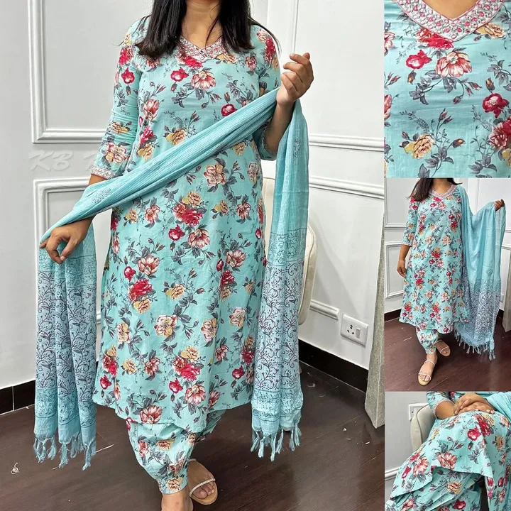 Latest Trending cotton kurta pent with dupatta for women  uploaded by Brag Trend Faishion on 8/5/2023