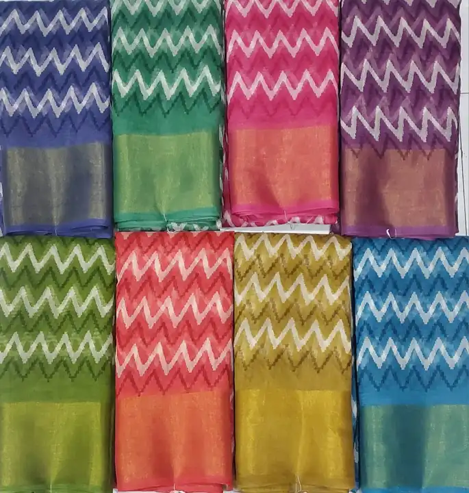 Trendy fancy 5*2 jari pata boder printed saree  uploaded by business on 8/5/2023