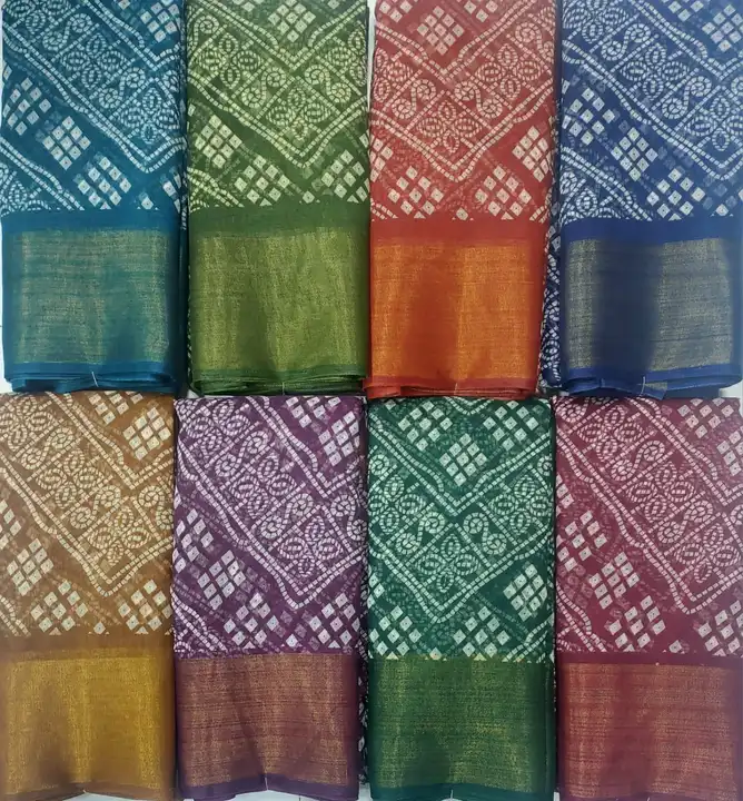 Trendy fancy 5*2 jari pata boder printed saree  uploaded by NARMADA SILK on 8/5/2023