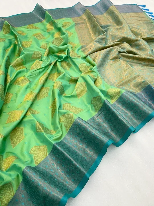 Presenting Indulge in the opulence of a 90D pure Kanjivaram silk saree, delicately woven  uploaded by Miss Lifestyle on 8/5/2023