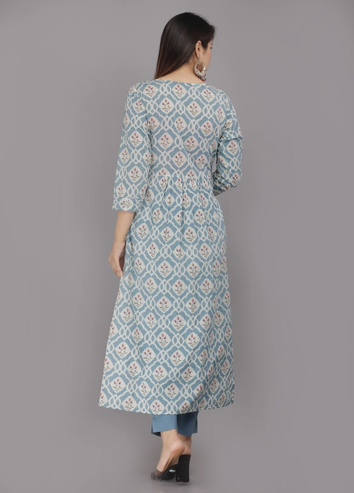 Woman's Cotton Embroidered Kurti and Pant Set uploaded by Aneek Fashion on 8/5/2023